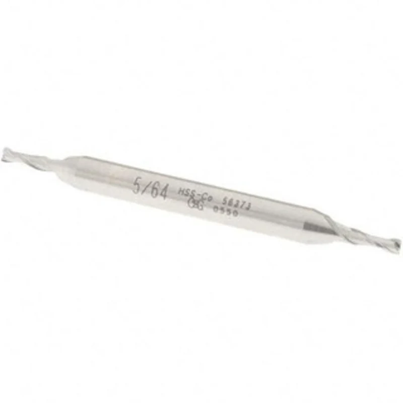 OSG 5/64, 15/64 LOC, 3/16 Shank Diam, 2-1/4 OAL, 2 Flute, Cobalt Square End Mill Double End, Uncoated, Spiral Flute, ...